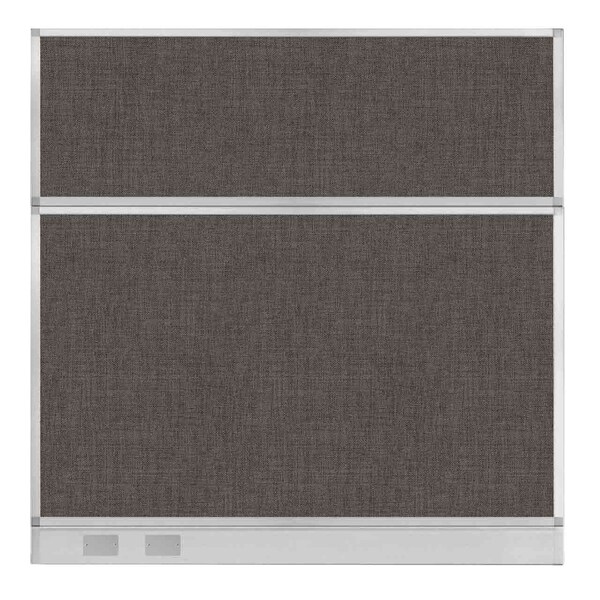 Versare Hush Panel Configurable Cubicle Partition 6' x 6' Mocha Fabric W/ Cable Channel 1812571 - main